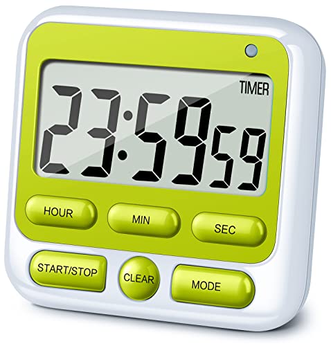 4-in-1 Digital Timer with Count Up/Down, Clock & Alarm, Ring & Silent Modes