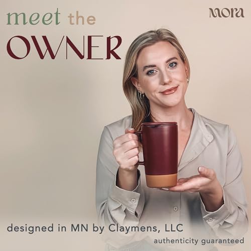 Mora Ceramics Large Tea Mug with Loose Leaf Infuser and Ceramic Lid