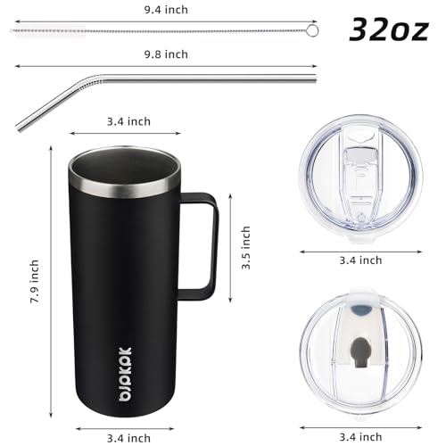 32oz Insulated Coffee Mug with Handle