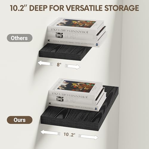 10x10 Inches Floating Shelves Wall Mounted Set of 2 (2 Count)