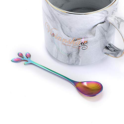 Elegant Rainbow Leaf Coffee Spoons (10 Count)