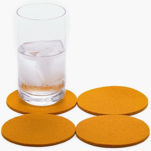 Bierfilzl Merino Wool Round Coasters Set of 4 (4 Count)