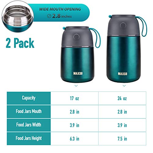 Insulated Thermo Food Jar for Hot & Cold Food for Kids Adult (2 Count)