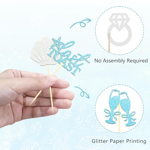 Glitter Last Toast on the Coast Cupcake Toppers (24 Count)