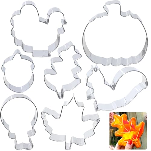 Thanksgiving Cookie Cutters Set 7PCS Large (7 Count)