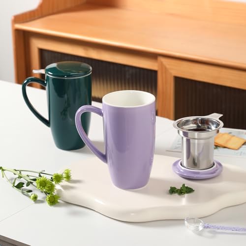 Sweejar Porcelain Tea Infuser Mug with Lid