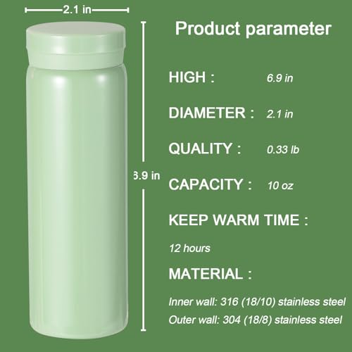 10oz Mini Water Bottle Stainless Steel Thermos Small Flask