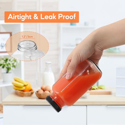 8oz 3 Pack Glass Juice Bottles with Leak (3 Count)