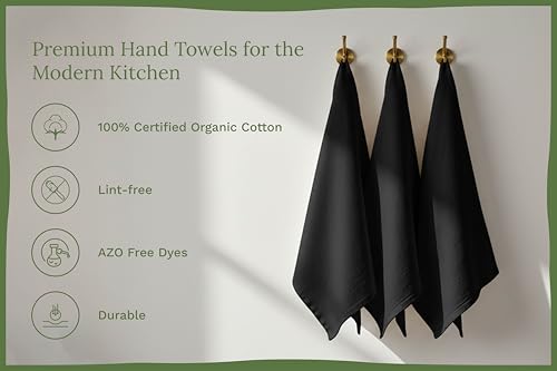 Organic Cotton Black Tea Towels (10 Count)