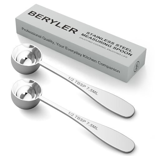 2PCS 1/2TBSP(7.5ML) Measuring Spoon, 18/8(304) Stainless Steel Tablespoon