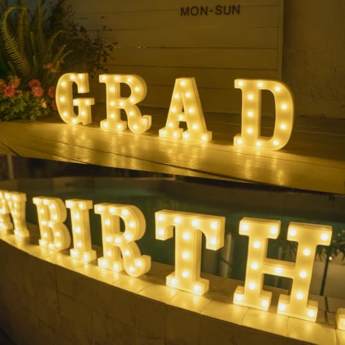 Rechargeable LED Letter Lights Sign Marquee Light Up Letters Sign for Night Light Wedding