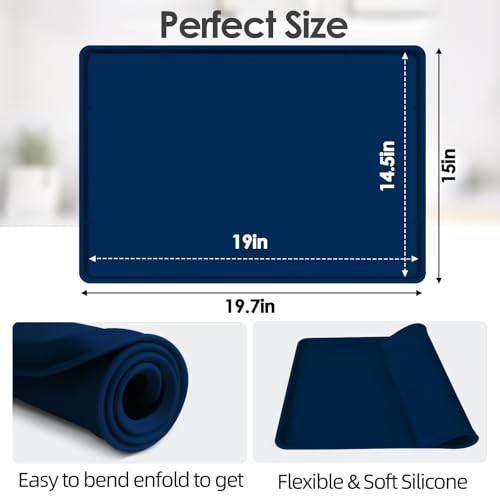 Silicone Coffee Maker Mat with Lip for Countertops