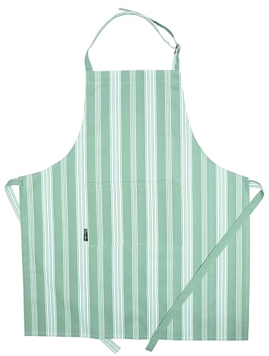 Cotton Striped Aprons for Women with Pockets