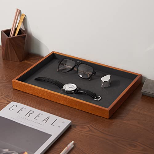 Wood Flat Jewelry Tray Stackable Jewelry Drawer Organizer Showcase Jewelry Holder