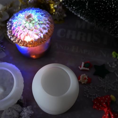 Christmas Pinecone Jar Silicone Mold with Lid