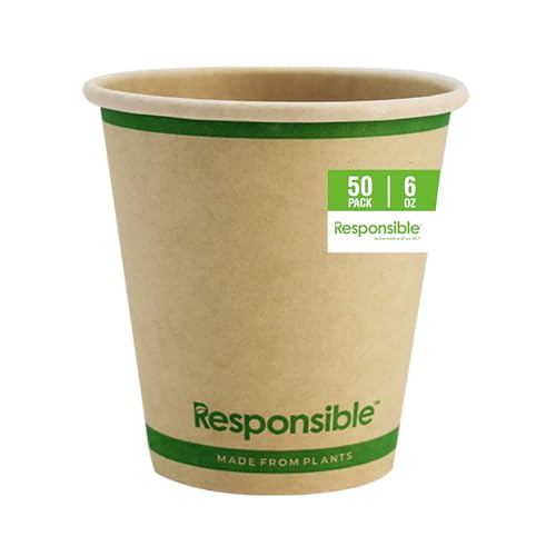 Certified Compostable 6 oz Paper Cups (50 Count)