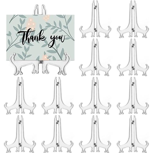 12 Pack 4 Inch Clear Plastic Easels or Stand