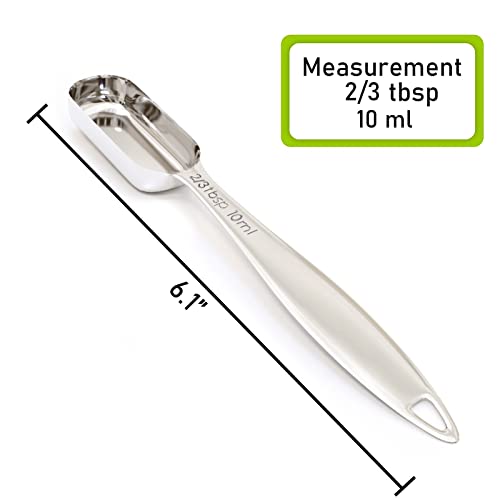 2PCS 2/3tbsp(10ml) Measuring Spoon, Stainless Steel Measure Teaspoon