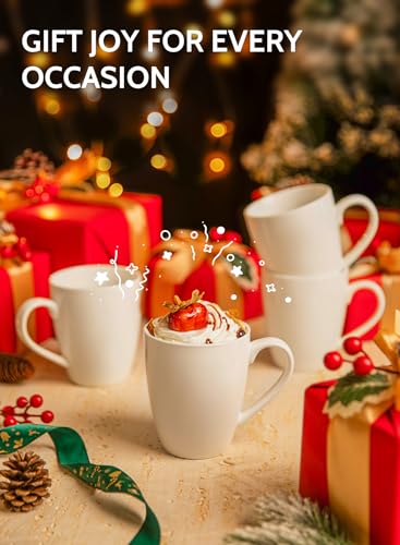 Porcelain White Coffee Mugs (6 Count)