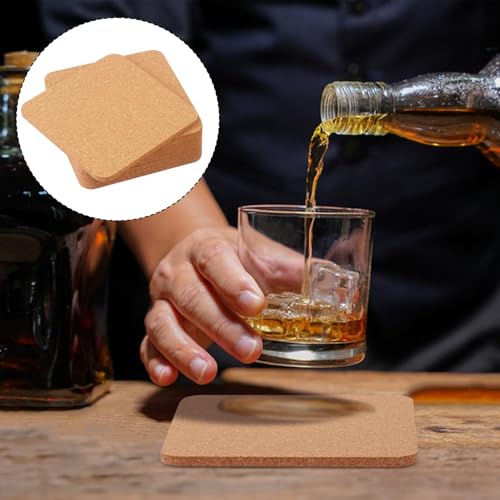 130 Pieces 4 x 4 Inch Cork Coasters for Drinks (130 Count)