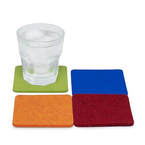 Bierfilzl Merino Wool Square Coasters Set of 4 (4 Count)