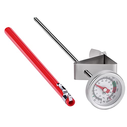 2 Pack Instant Read Pocket Milk Frothing Thermometer with1 inch Dial 5 inch Probe Clip (2 Count)