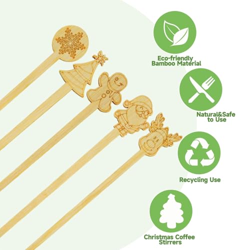 50PCS Bamboo Coffee Stirrers