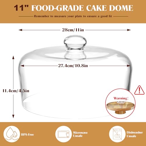 11 Inch Glass Cake Dome Cover
