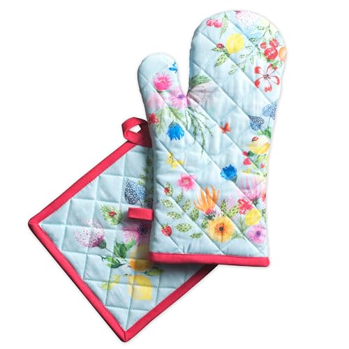 100% Cotton Oven Mitt & Pot Holder Set