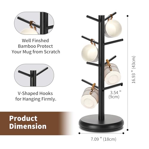 Mug Holder 360° Rotating Mug Tree Holds 8 Coffee Cups