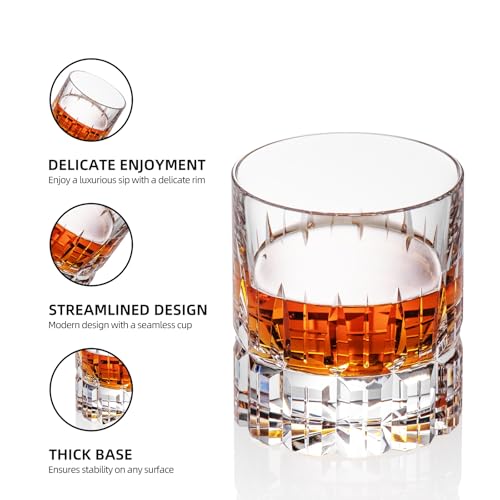 Crystal Whiskey Glasses Set of 2 Hand Blown Old Fashioned Glasses (2 Count)