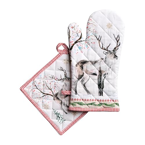 100% Cotton Oven Mitt & Pot Holder Set (2 Count)
