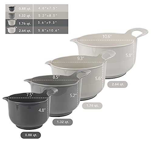 4 Pack Nesting Mixing Bowl with Pour Spout and Handle