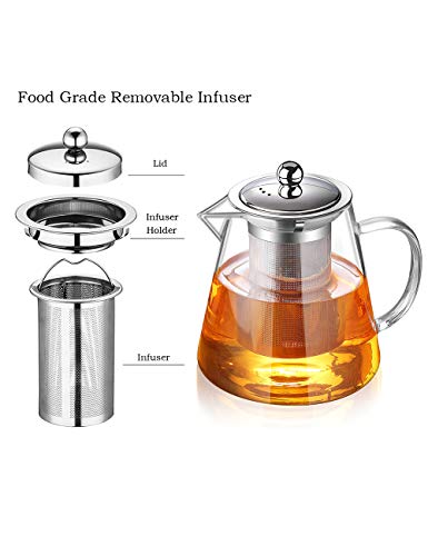 Glass Teapot with Infuser Tea Pot 1300ml