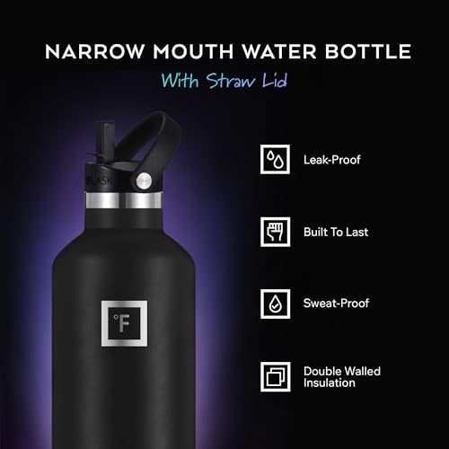 32 oz Narrow Mouth Water Bottle with Straw
