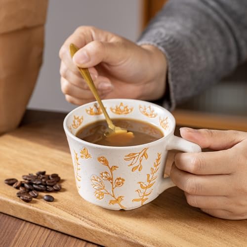 Ceramic Mugs 11 oz Unique Luxurious Cups Set of 4