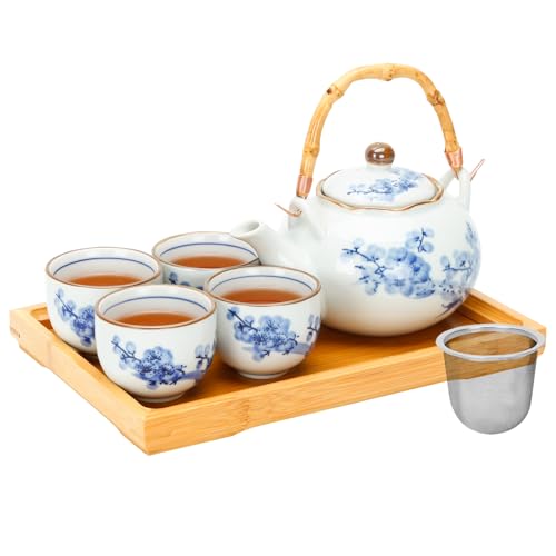 Japanese Tea Set Porcelain Tea Set with Teapot and Tea Cup Set for 4