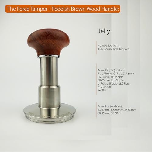 58.35mm Standard Set Reddish Brown Wooden Jellyfish Handle Coffee Tamper