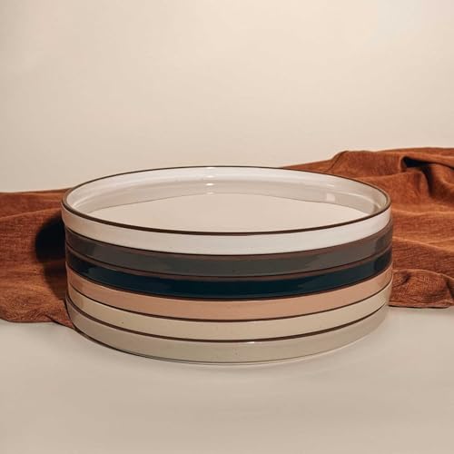 Ceramic Flat Dinner Plates Set of 6 (6 Count)