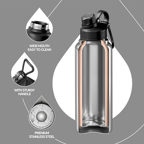 40oz Stainless Steel Insulated Bottle with 2 Leak