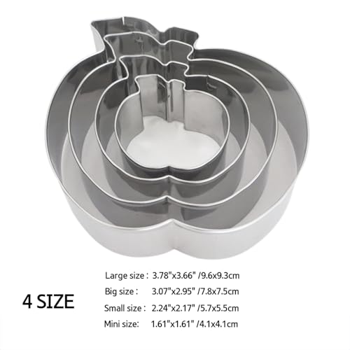 Apple Cookie Cutter Set with Leaf (4 Count)