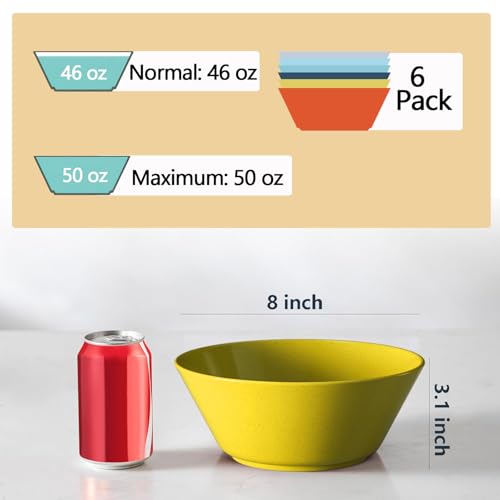 50 Oz Wheat Straw Bowls Set of 6