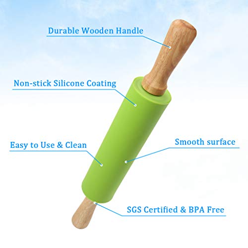 1Set Rolling Pin Pastry Mat Set Non (6 Count)