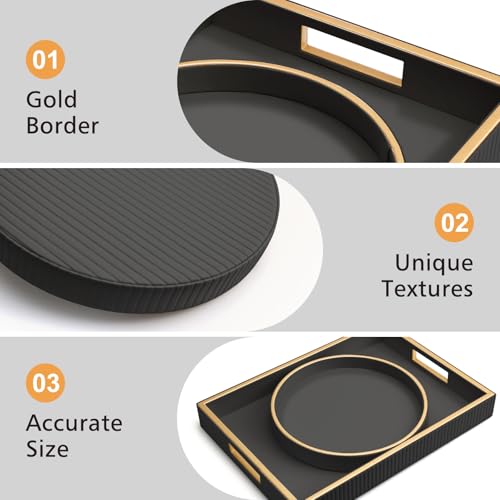 Leather Tray Desktop Storage Organizer (2 Count)