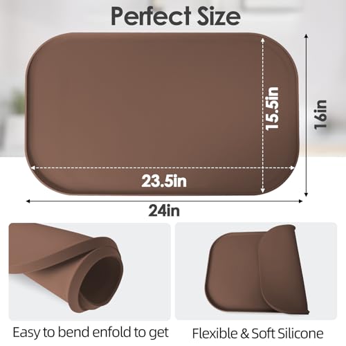 Silicone Coffee Maker Mat with Lip for Countertops