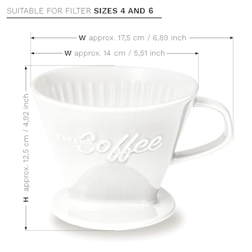 XXL Porcelain Coffee Dripper White