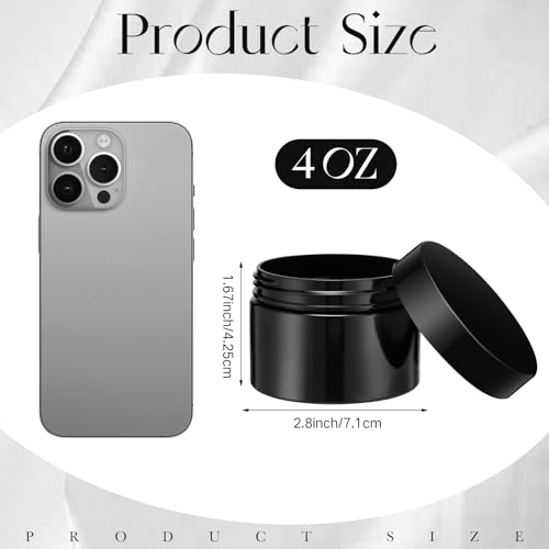 4 Pcs Plastic Jars Wide Mouth with Lids (4 Count)