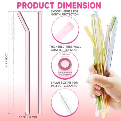 60 Pack Reusable Glass Straws