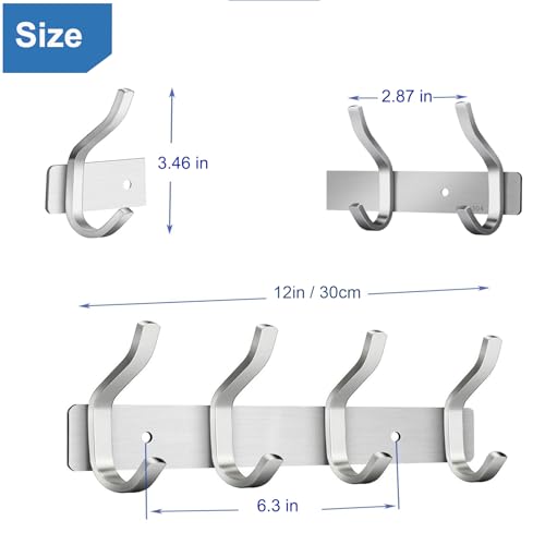 2 Pack Coat Rack Wall Mount (2 Count)