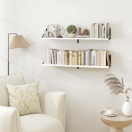 White Deep Floating Shelves for Wall (2 Count)